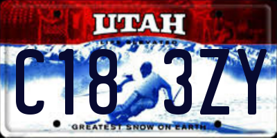 UT license plate C183ZY