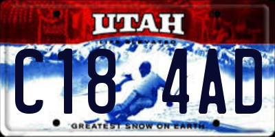 UT license plate C184AD