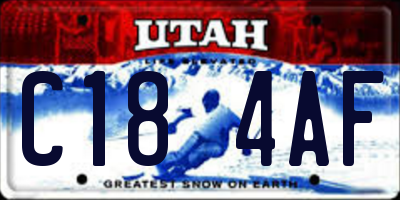 UT license plate C184AF