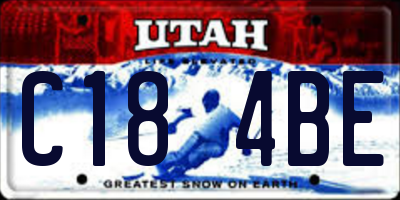 UT license plate C184BE