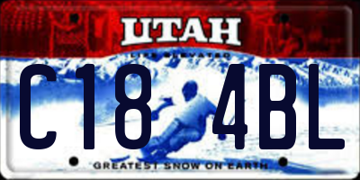 UT license plate C184BL