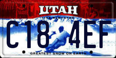 UT license plate C184EF