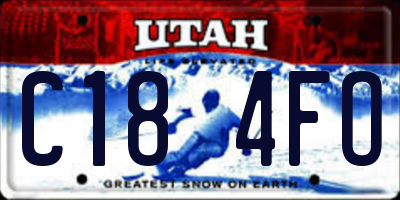UT license plate C184FO