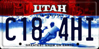 UT license plate C184HI