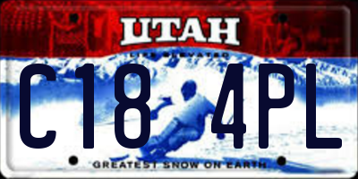 UT license plate C184PL