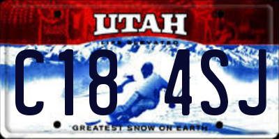 UT license plate C184SJ