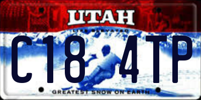 UT license plate C184TP