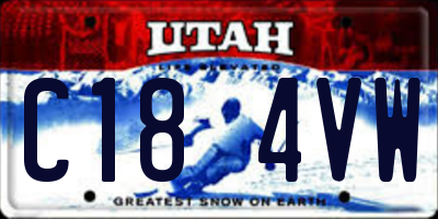 UT license plate C184VW