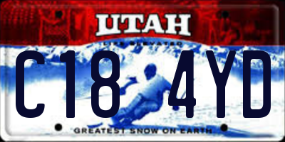 UT license plate C184YD