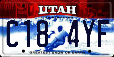 UT license plate C184YF