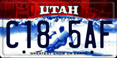 UT license plate C185AF