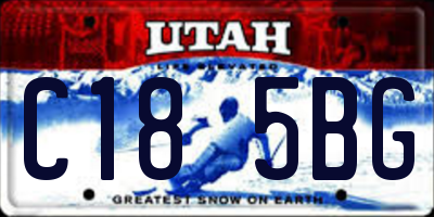 UT license plate C185BG