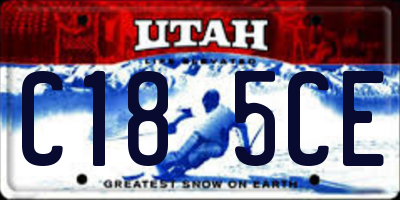 UT license plate C185CE