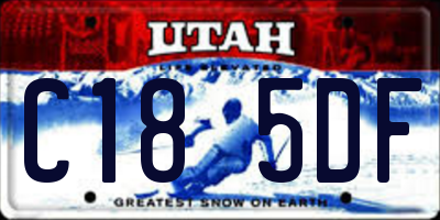 UT license plate C185DF