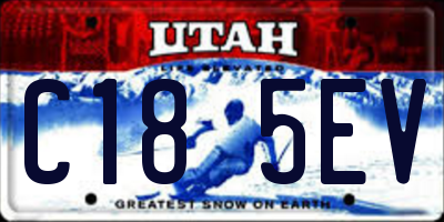 UT license plate C185EV