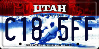 UT license plate C185FF