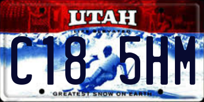UT license plate C185HM