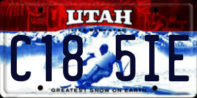 UT license plate C185IE