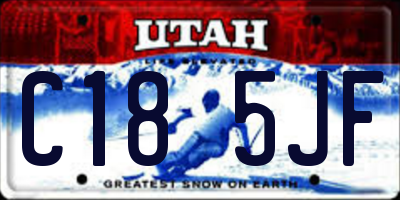 UT license plate C185JF