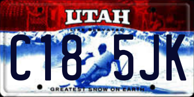 UT license plate C185JK