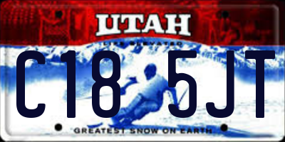 UT license plate C185JT