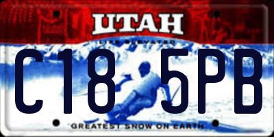UT license plate C185PB