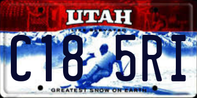 UT license plate C185RI