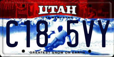 UT license plate C185VY