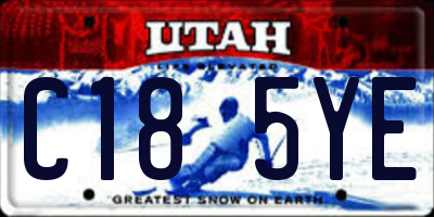 UT license plate C185YE