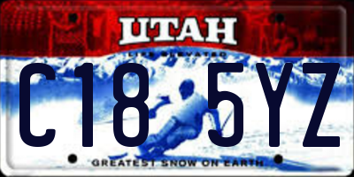 UT license plate C185YZ