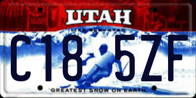 UT license plate C185ZF