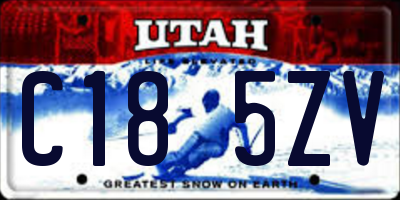 UT license plate C185ZV