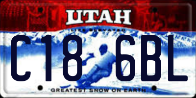 UT license plate C186BL