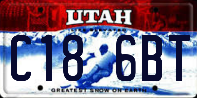 UT license plate C186BT