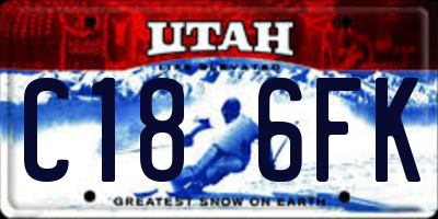 UT license plate C186FK