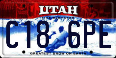 UT license plate C186PE