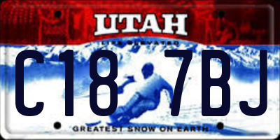 UT license plate C187BJ