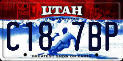 UT license plate C187BP