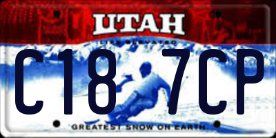 UT license plate C187CP