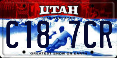 UT license plate C187CR