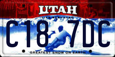 UT license plate C187DC