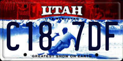 UT license plate C187DF