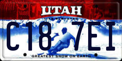 UT license plate C187EI