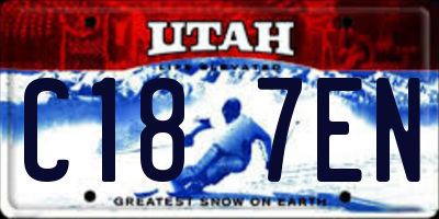 UT license plate C187EN