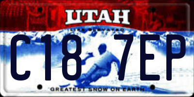UT license plate C187EP
