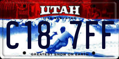 UT license plate C187FF