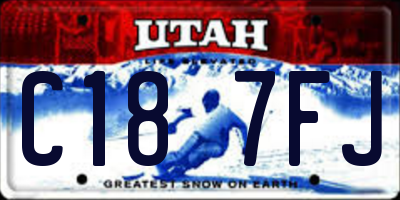 UT license plate C187FJ