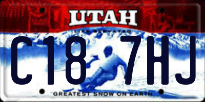 UT license plate C187HJ