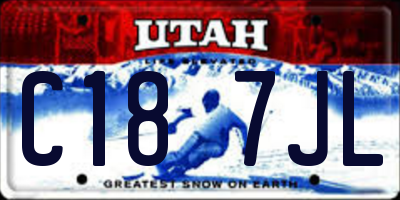 UT license plate C187JL