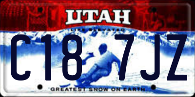 UT license plate C187JZ